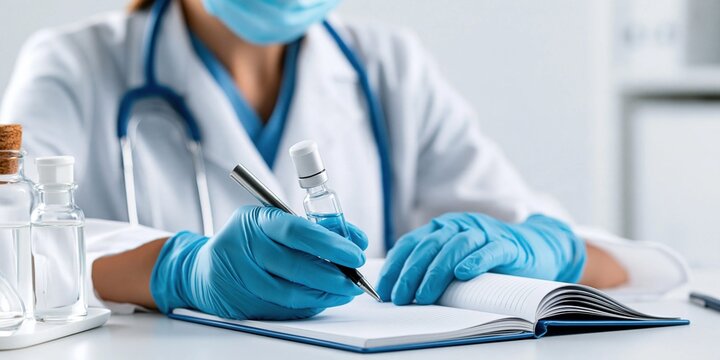 Medical documentation process with vial and pen
