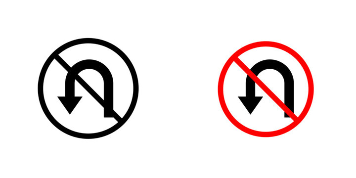 No u turn road sign