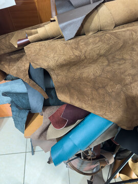 Different leather pieces