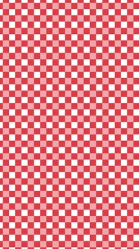 Seamless scrolling red gingham check pattern, vertical 9:16 looping animated background for video titles and streams, 4K 58 seconds