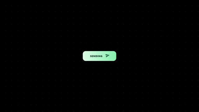 Digital Sending Progress Icon Animation Successful Transaction Green Button Notification