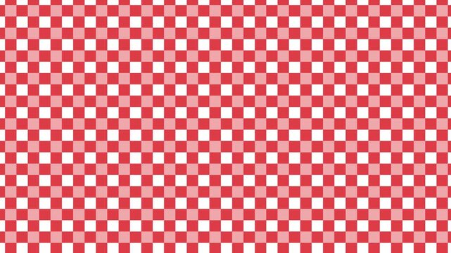 Seamless scrolling red gingham check pattern, looping animated background for video titles and streams, 4K 58 seconds