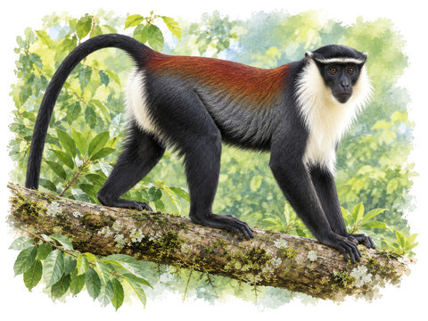 Critically Endangered Roloway Monkey (Cercopithecus roloway)