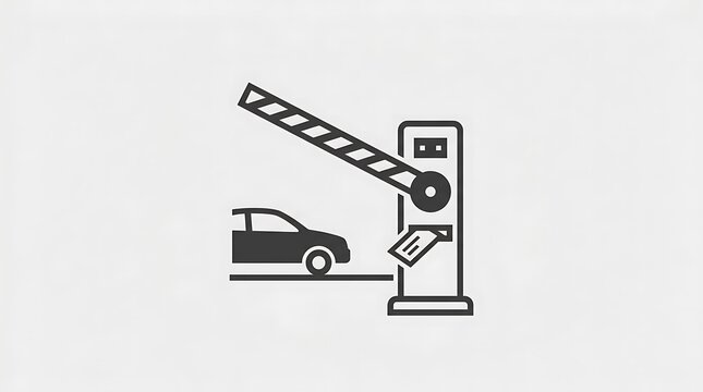 Parking barrier and car with ticket dispenser