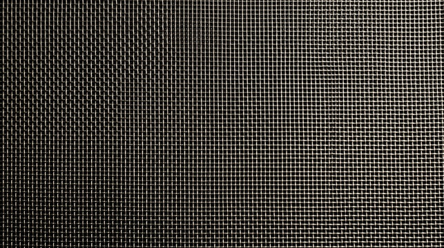 Fine metal mesh screen panel seen straight on