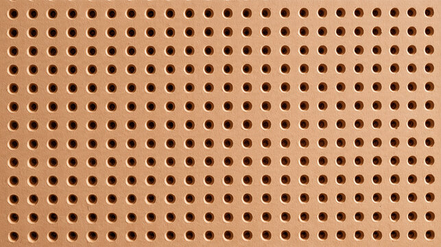 Perforated pegboard panel seen straight on