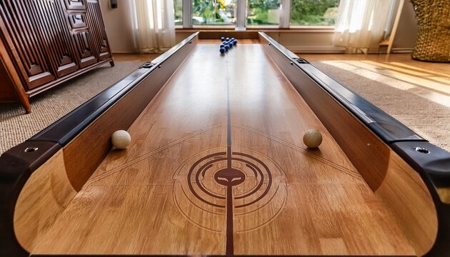shuffleboard table in home perspective view