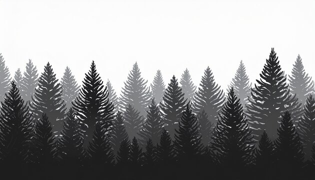 silhouette pine leaves tree background