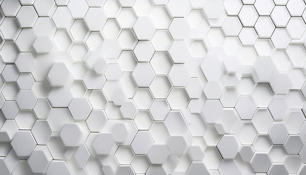white geometric hexagonal honeycomb shape texture background 3d