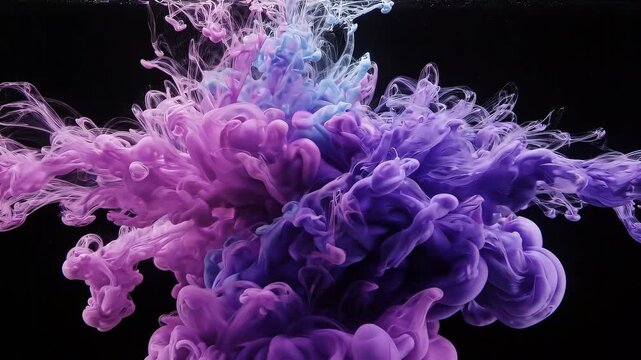 Abstract colorful fluid dynamics simulation showcasing organic molecular structure in dark studio setting