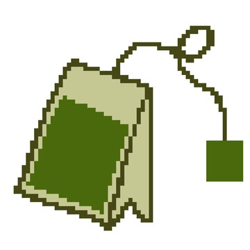 Pixel Art Tea Bag.