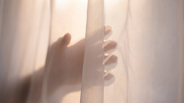 Macro photo of silhouette behind sheer silk 2k 20260924212421 showing red silk fabric showing smooth threads soft weave folds and elegant drapery textile texture with professional studio lighting