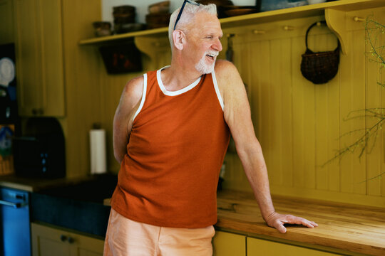 Portrait Of Lgbtq Man In Kitchen At Home