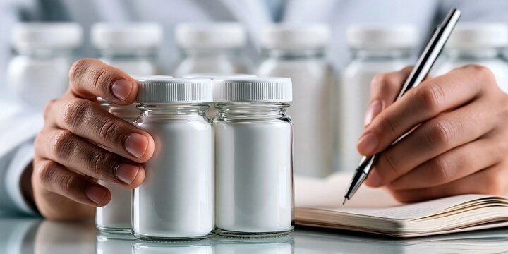 Scientific study with laboratory samples and documentation