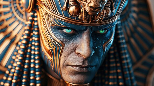 Powerful pharaoh gaze regal authority ancient royalty