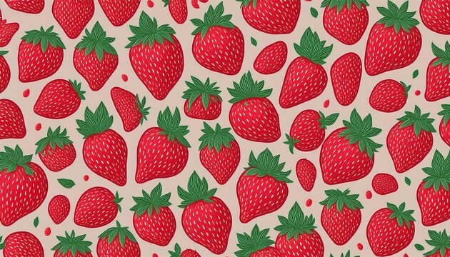 strawberry fruits seamless pattern