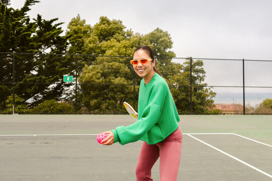 Smiling Pickleball Serve Trees