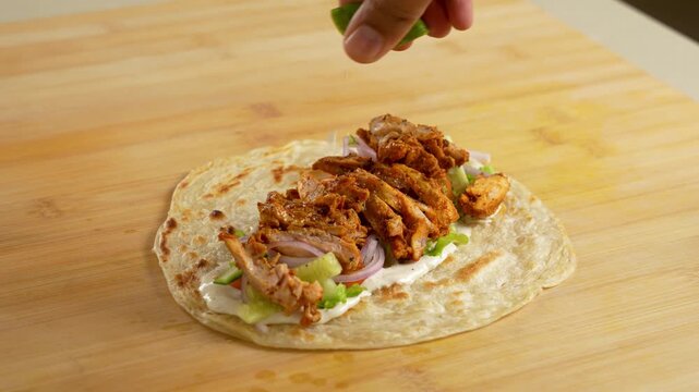 Lemon Squeezed on Chicken Roll Filling