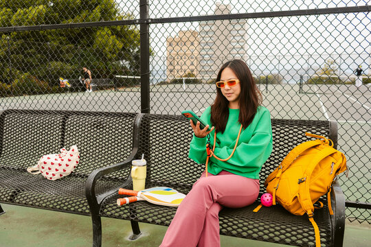 Pickleball Phone Bench Break