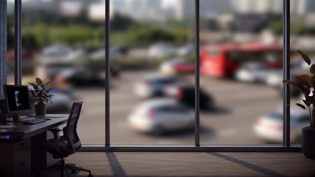 Traffic outside office window
