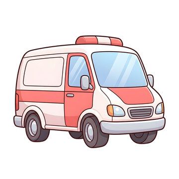 Ambulance, emergency vehicle and medical van for healthcare, first aid and safety. Rescue, transport and hospital with doctor, paramedic and patient care in help, clinic and intensive nursing unit