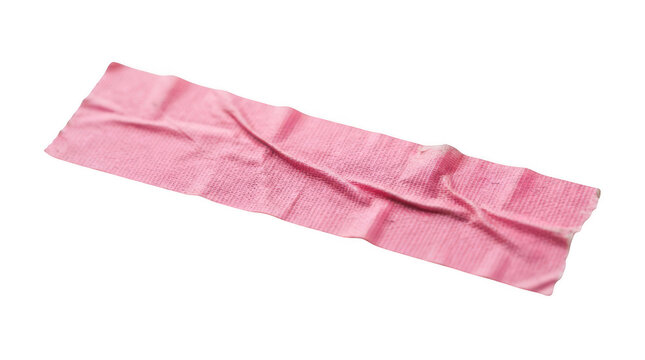 A single strip of pink duct tape isolated on transparent background