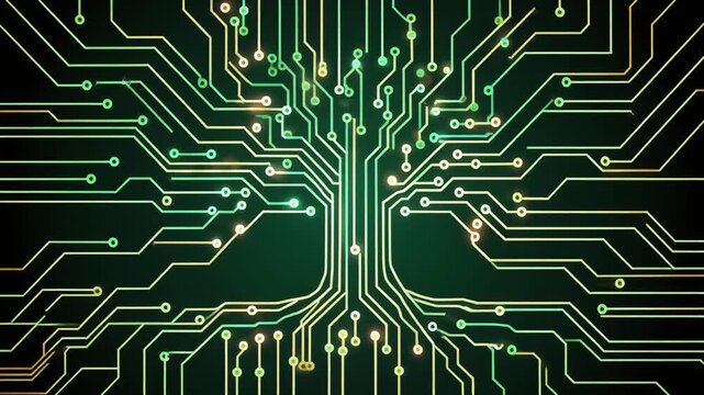 Abstract Circuit Board Tree of Life, Technology Growth, Digital Network