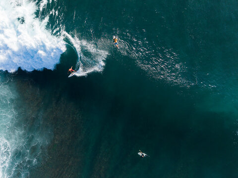 Surfer Riding a Wave