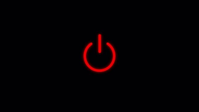 power button icon isolated on transparent background, future concept animation stop and start baton icon animation On and Off switch button in 4k.