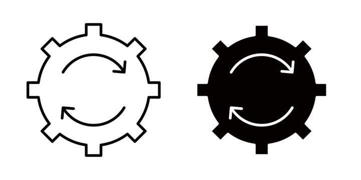 Implement icon in outline and solid style, isolated on white background. Used in project management, execution, and workflow deployment apps and websites.