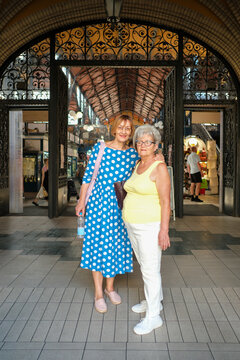 Female Friends Outside Budapest Central Market Hall