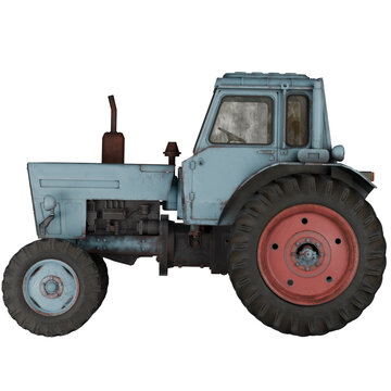 Agricultural utility tractor in field