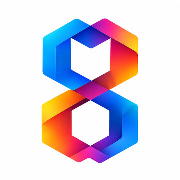 Colorful gradient hexagram infinity vector design