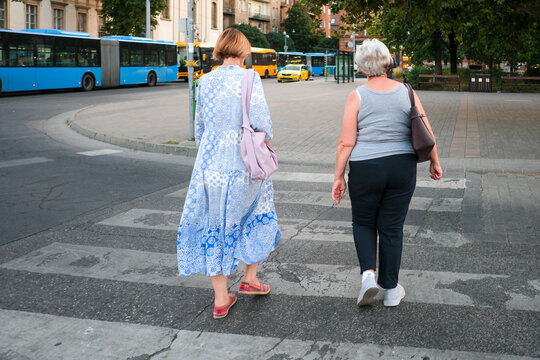 Friends Crossing Budapest Street