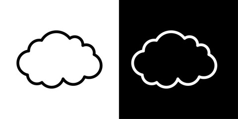 Fototapeta premium Cloud icon with scalloped rounded outline, for weather, cloud storage, and forecast apps