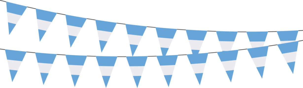Argentina Flag Bunting Garland Double Lines Banner Vector.