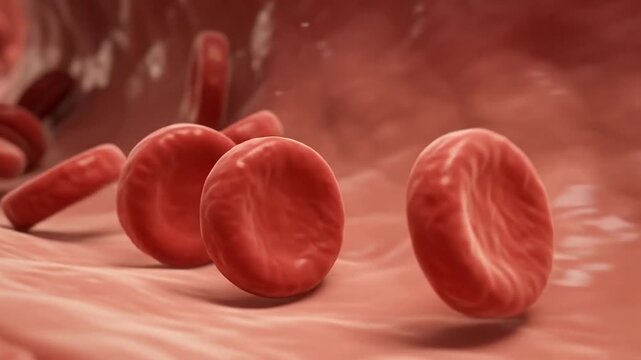 red blood cells flowing