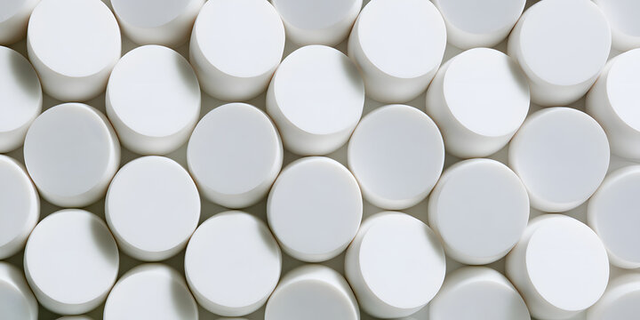 A grid featuring random white circles or cylinders, with a wallpaper that has been geometrically altered and flipped, along with a background that has been randomly shifted and distorted, presented in