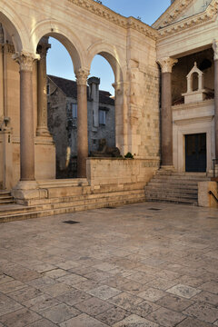 Peristyle square in Diocletian Palace in Split Croatia