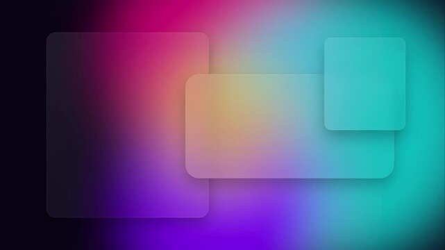 Frosted glass rectangle panels gradient background modern glassmorphism aesthetic vibrant blurred colors presentation slide template website ui header digital graphic asset