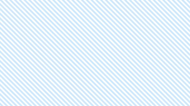 Seamless scrolling light blue and white diagonal stripe pattern, looping animated background for video titles and streams, 4K 58 seconds