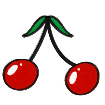 Red Cherries Cute Hand Drawn Fruit Illustration transparent png 