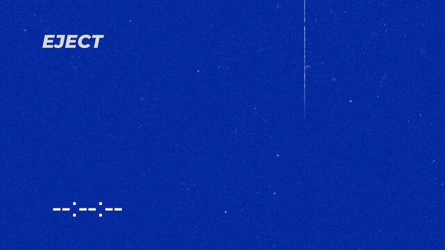  eject vhs tv static retro overlay 4k in blue screen background