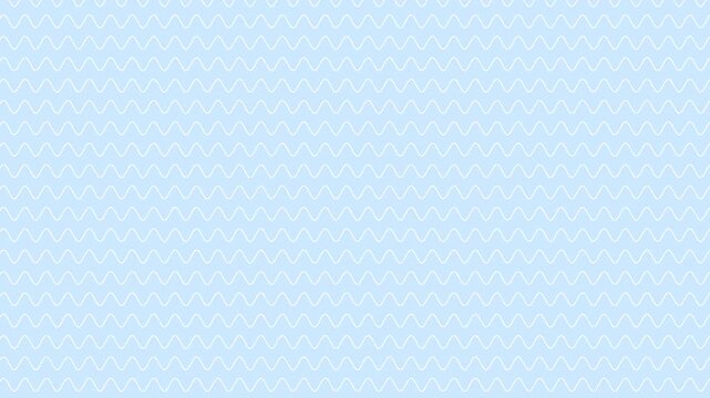 Seamless scrolling light blue wavy line pattern, looping animated background for video titles and streams, 4K 58 seconds