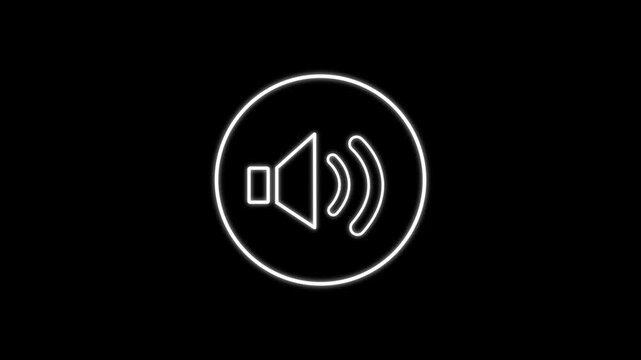 sound audio volume speaker icon,loudspeaker icon.on a black background