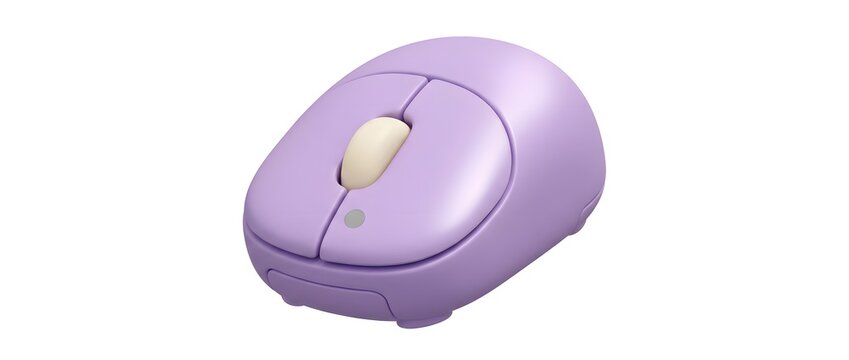 Vertical mouse, purple and ergonomic with wireless connection for office, computer hardware and gaming. Wrist support, tech and gadget with optical sensor for work, scroll wheel and clicking buttons