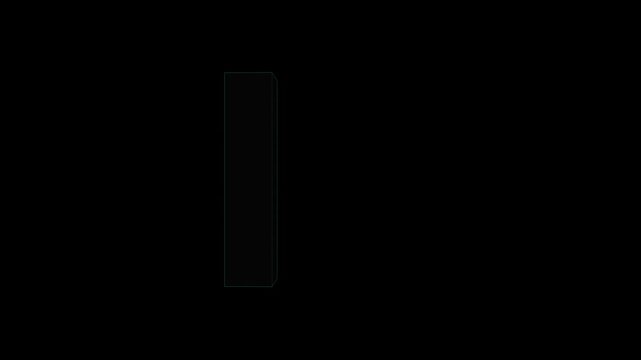 White 3d bars rotating and spinning on a black background