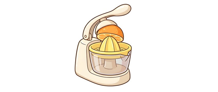 Citrus juicer machine and fresh orange for kitchen appliance, healthy lifestyle and breakfast routine. Fruit squeezer, electric tool and vitamin drink with citrus, nutrition and organic juice