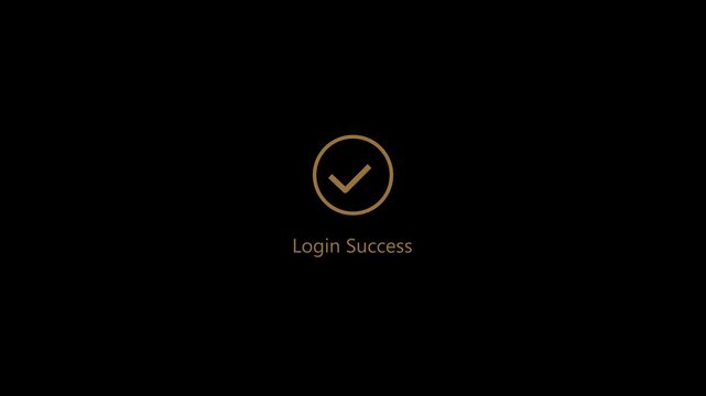 Secure account login success concept on the transparent background. Login success animation with loading circle and tick icon for mobile app interface. 4k motion video.