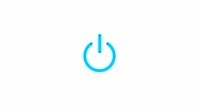 power button icon isolated on transparent background, future concept animation stop and start baton icon animation On and Off switch button in 4k.